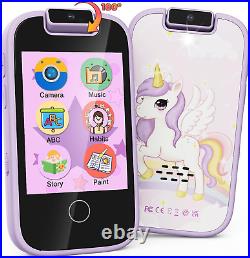 Blue & Pink & Purple Kids Smart Phone Toys with 180° Rotatable Camera- Toddler P