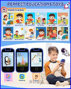 Blue & Pink & Purple Kids Smart Phone Toys with 180° Rotatable Camera- Toddler P