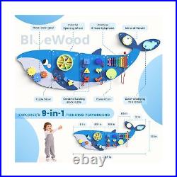 BlueWood Whale Activity Wall Busy Board Panels, Toddler Learning Activity Cen