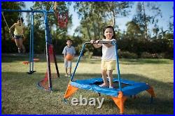 Boys Girls Metal Swing Set Playground Slide Outdoor Backyard Fun Heavy Duty Kids