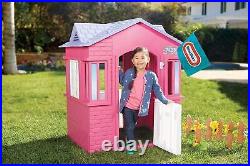 Cape Cottage House, Pink Pretend Playhouse for Girls Boys Kids 2-8 Years Old