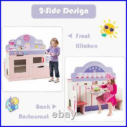Childrens Kitchen Play Set with Realistic Food Utensils Kitchen & Cafe Restaurant
