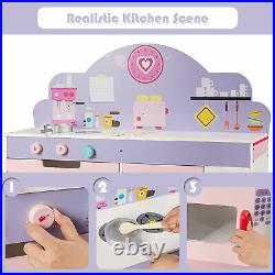 Childrens Kitchen Play Set with Realistic Food Utensils Kitchen & Cafe Restaurant