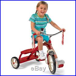 Classic Red Dual-Deck Ride On Tricycle Radio Flyer Toy Gift for Boys Girls Kids