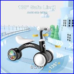 Colorful Lighting Baby Balance Bike Toys for 1 Year Old Boy Girl Gifts, 10-36