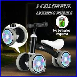 Colorful Lighting Baby Balance Bike Toys for 1 Year Old Boys, 10-24 Month Todd