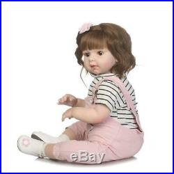 Curly Hair Toddler Girls Baby Reborn Dolls 28 inch Soft Body Silicone Vinyl Toys