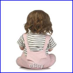 Curly Hair Toddler Girls Baby Reborn Dolls 28 inch Soft Body Silicone Vinyl Toys