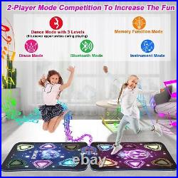 Dance Mat Toys for 3-12 Year Old Girls Boy, 2 Players Dance Mat with Light-up