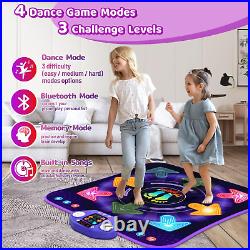 Dance Mat Toys for 3-12 Year Old Kids, Light up 8 Buttons Dance Mats with Blueto