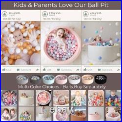 Deluxe Kids Round Ball Pit, Premium Handmade Kiddie Balls Pool, Soft Off-white