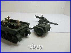 Dinky Toys #162A LIGHT DRAGON, 162B TRAILER, 162C18-POUND FIELD GUN. With4SOLDIERS