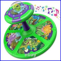 Dinosaur Sit and Spin, 360° Sit n Spin, Toddler Toy Age 1 2 3 with LED & Green