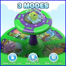 Dinosaur Sit and Spin, 360° Sit n Spin, Toddler Toy Age 1 2 3 with LED & Green