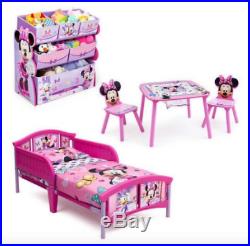Disney Minnie Mouse Bedroom Set Girls furniture For Toddlers Bed Table Toy Child