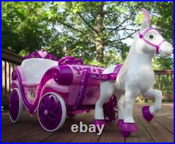 Disney Princess Battery Powered Ride-On Pink Horse & Carriagefor Girls Age 3 7