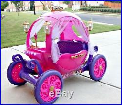 Disney Princess Carriage Ride-On Battery Car Toy Pink with Sounds for Girls 24V