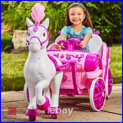 Disney Princess Royal Horse and Carriage Girls Ride-On Toy by Huffy New