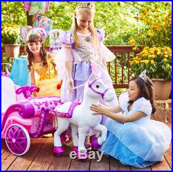 Disney Princess Royal Horse and Carriage for Girls, Battery Powered Kids Ride