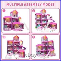 Doll House Dream Dollhouse for Girls Toys w 4 Stories 11 Rooms Doll House 4 5