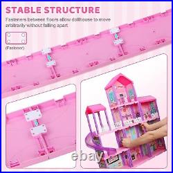 Doll House Dream Dollhouse for Girls Toys w 4 Stories 11 Rooms Doll House 4 5