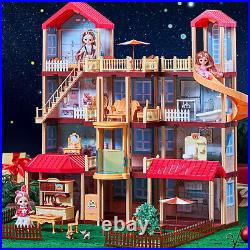 Doll House Set Luxury House Villa with Accessories Toys House for Girls 407 pcs