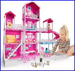 Dreamhouse Dollhouse Girls Toy for 4-5 Year Old 3-Story 10 Rooms Doll House 7