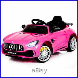 Electric Car For Girls 12V Power Toy Car Mercedes Benz GTR MP3 RC Spoiler Pink