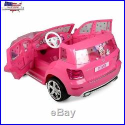 Electric Cars For Kids To Ride On Minnie Mouse Pink Motorized Vehicle 12V SUV
