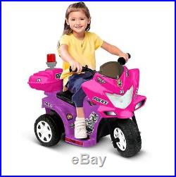 Electric Cars For Kids To Ride On Toys Police Riding Motorcycle Trike 6V Girls