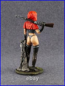 Elite Painted Sexy Girl Red Riding Hood Figure 1/24 Female 75mm Toy Tin Soldier