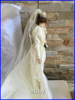FRANKLIN MINT Gibson Girl 15 Vinyl DOLL Toy LILLY in WEDDING Dress, Veil, Bouquet