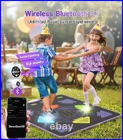 FWFX Dance Mat Toys for Boys & Girls, Rechargeable Dance Pad with Wireless Bl