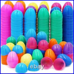 Fillable Easter Eggs with Hinge Bulk Colorful Bright Plastic Egg Hunt Surprise