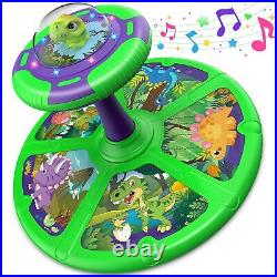 Flooyes Dinosaur Sit and Spin Toys for Toddlers Boys 1 2 3 Years Old, Birthda