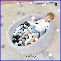 Foam Ball Pit for Baby, Toddler, Boys & Girls 36x11 with grayBlack/White/Grey