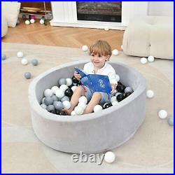 Foam Ball Pit for Baby, Toddler, Boys & Girls 36x11 with grayBlack/White/Grey