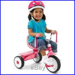 Folding Tricycle Best Bike For Kids Toddlers Girls Trike Pink