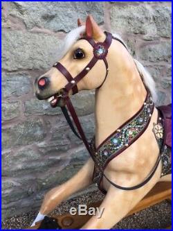 Fully Restored Girls Palomino Antique Rocking Horse Toy Horse Lay Away Available