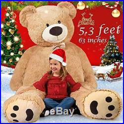 Giant Teddy Bear 63 160cm Stuffed Plush Toy Valentine Gift for Girl Friend Kids