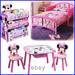 Girl Bedroom Furniture Set Toy Organizer Kid Child Toddler Bed Table Chairs
