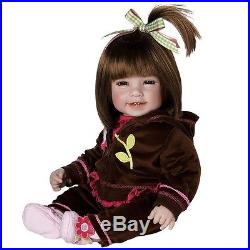 Girl Dolls For Toddler Cute Realistic Soft Vinyl Baby Toy Brown Hair Clothes 20