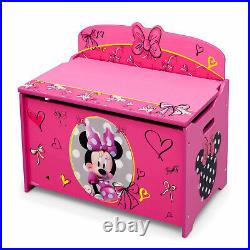 Girls Disney Toy Box Minnie Mouse Kids Storage Furniture Organizer Pink Children
