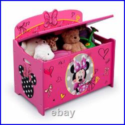 Girls Disney Toy Box Minnie Mouse Kids Storage Furniture Organizer Pink Children