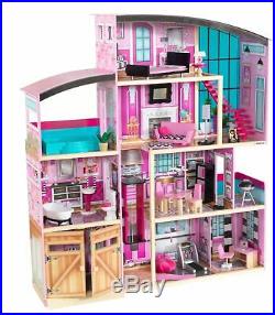 Girls Dollhouse Pretend Play Toy For 12 Inch Dolls 30 Accessories Gift New