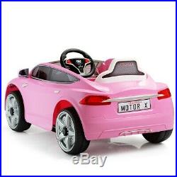 Girls Ride On Car With Remote Control 6V Pink Electric Toys Cars Music Lights RC