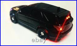 Greenlight 164 Custom 2020 Black Unmarked Ford Explore Police With LED Lights