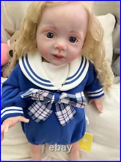 Handmade Rooted Hair Lifelike Reborn Baby Toddler Doll Fritzi Hand Girl Toy Gift