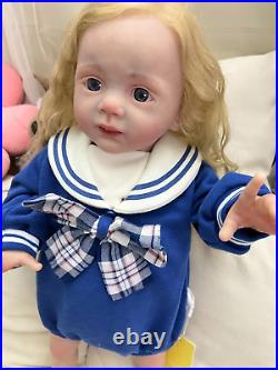 Handmade Rooted Hair Lifelike Reborn Baby Toddler Doll Fritzi Hand Girl Toy Gift