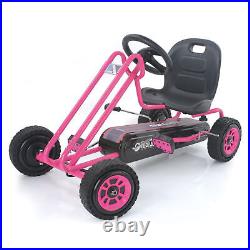 Hauck Lightning Pedal Ride On Go Kart Toys for Boys and Girls, Pink (Used)